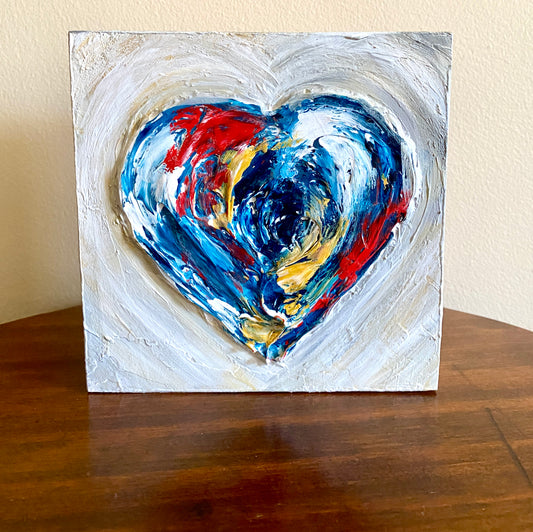 Plastered Multi Colored Heart