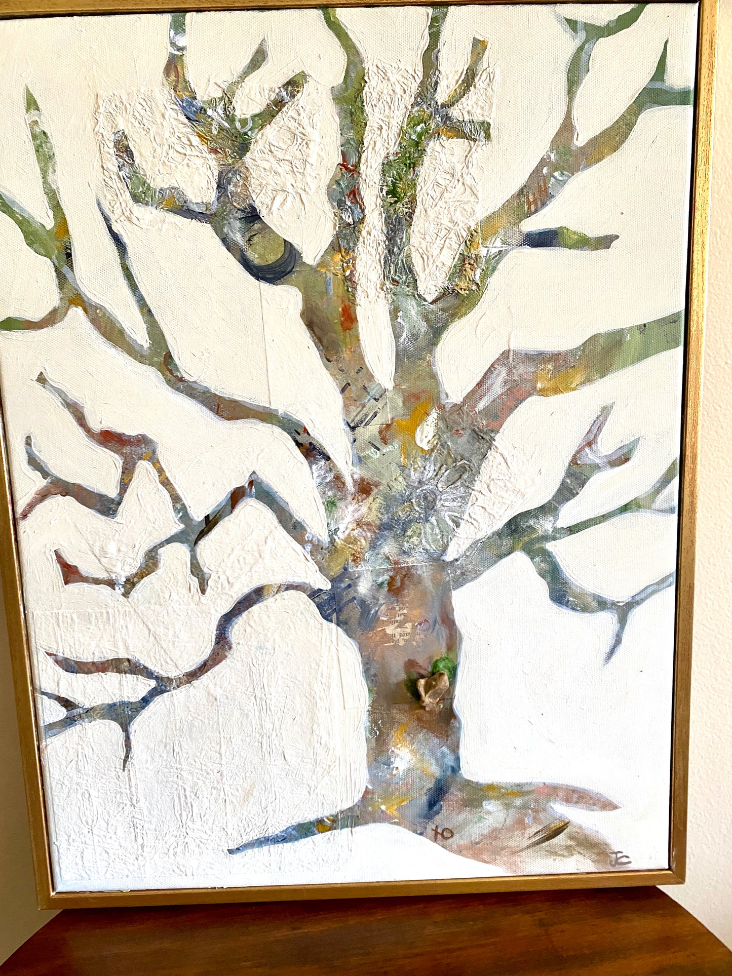 Framed Mixed Media Tree