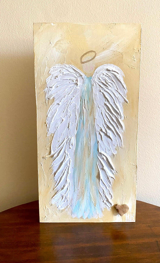 Abstract Angel on Wood