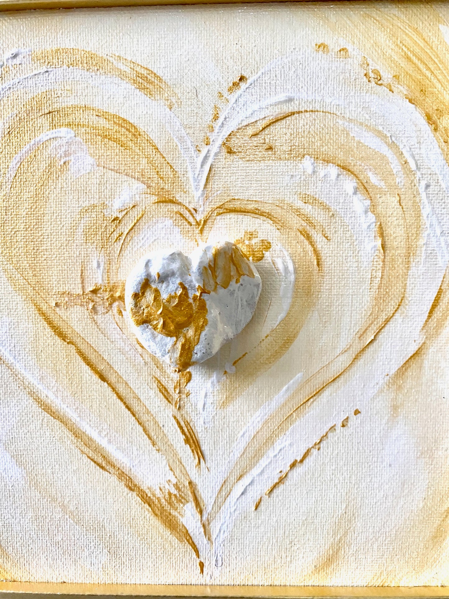 Framed Gold painted Heart #201