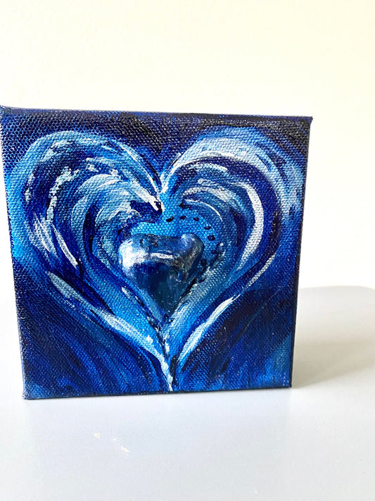 Painted Navy Heart #109