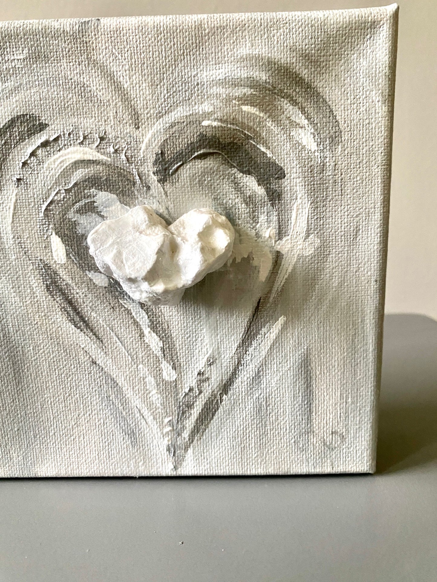 Painted Silver and Grey Heart #110